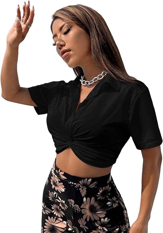 Twist Detail Cropped Shirt