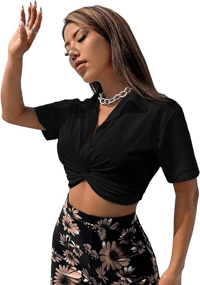 Twist Detail Cropped Shirt