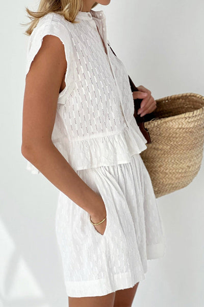 Button Up Top And Shorts Set