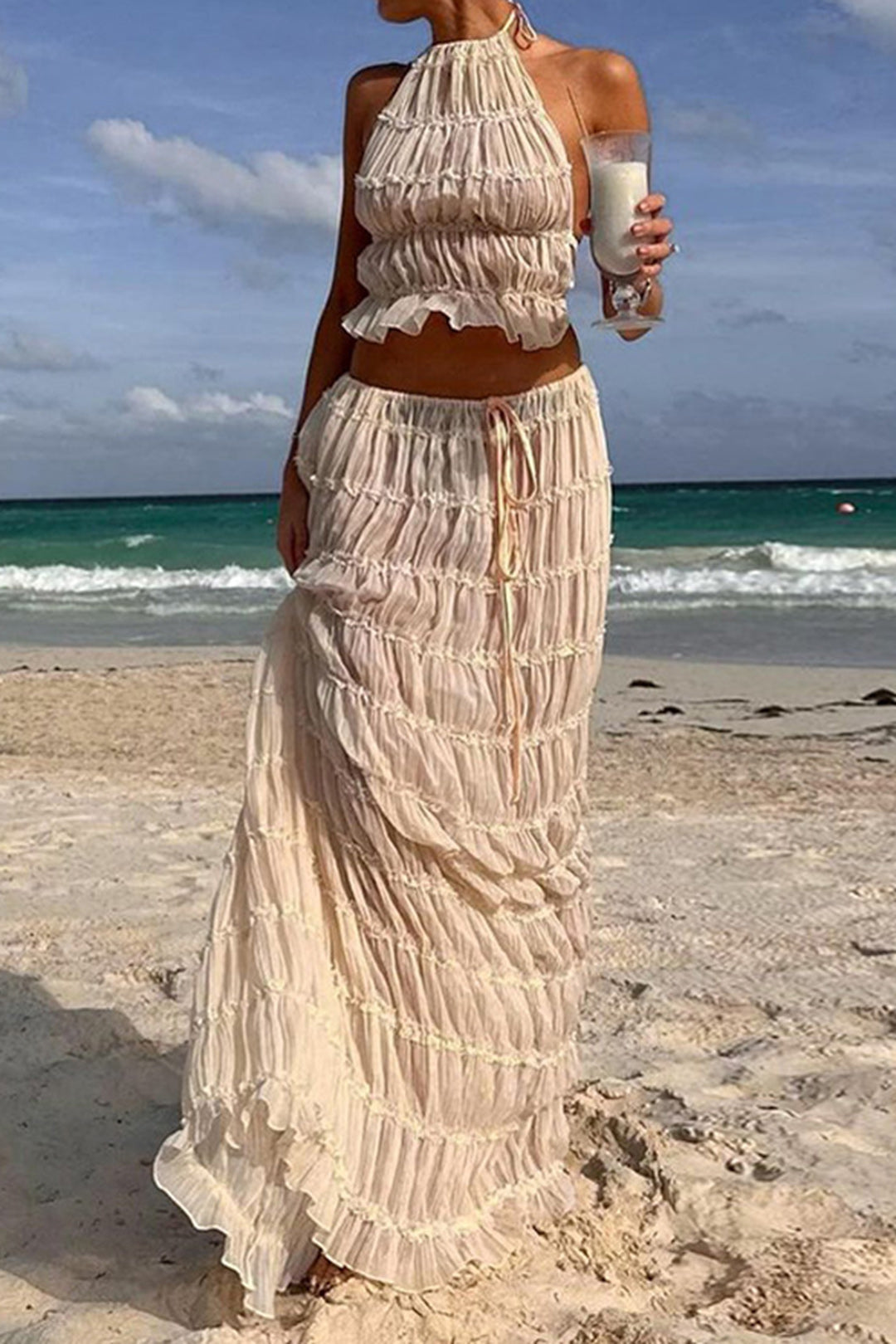 Ruffle Elegance Two-Piece Set