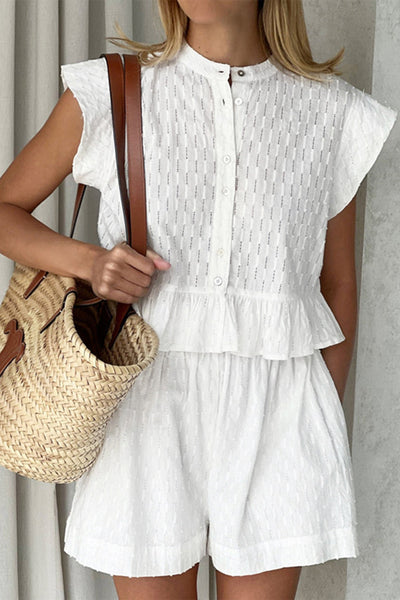 Button Up Top And Shorts Set