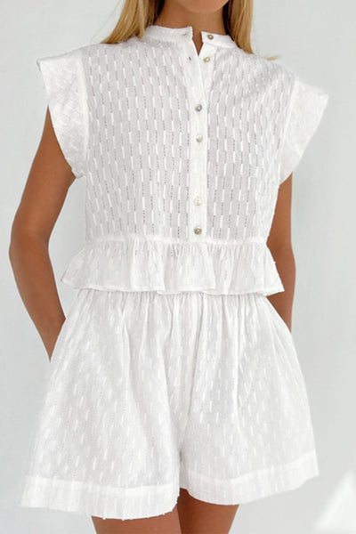 Button Up Top And Shorts Set