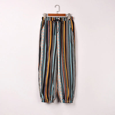 Striped Tie-Front Palazzo Pants