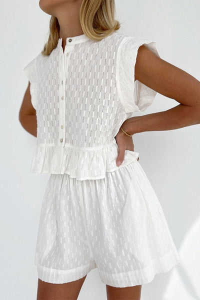 Button Up Top And Shorts Set